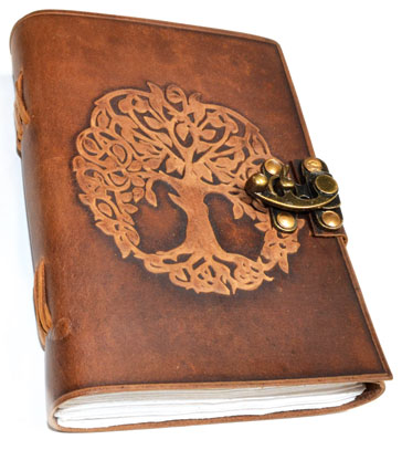 Tree of Life leather blank book w/ latch