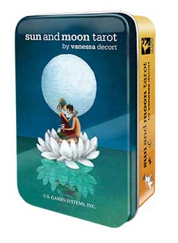 Sun and Moon tarot deck in a tin by Vanessa Decort