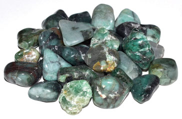 1 lb Emerald tumbled chips 6-9mm