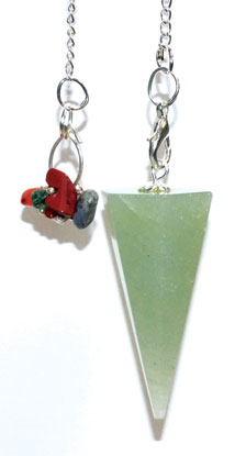 Aventurine, Green 7 Chakra 6 sided pendulum