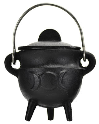 Triple Moon cauldron w/ Lid 2 3/4"