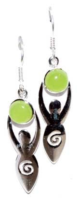 Goddess with prehnite moon earrings