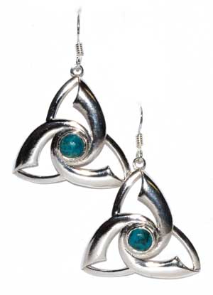 Triquetra chrysocolla earrings