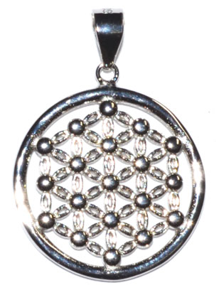 3/4" Flower of Life sterling pendant