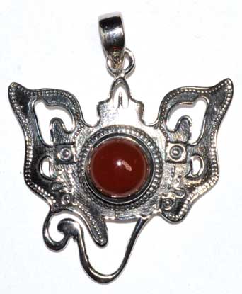 Ganesha carnelian pendant