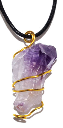 Amethyst wire wrapped pendant