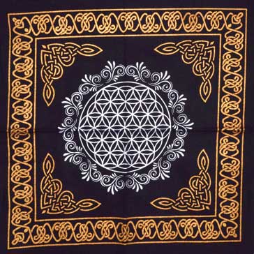 18"x18" Flower of Life altar cloth