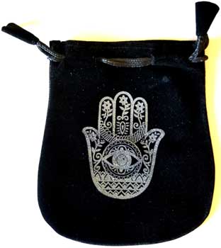 Hand of Compassion Velveteen Black Bag 5"