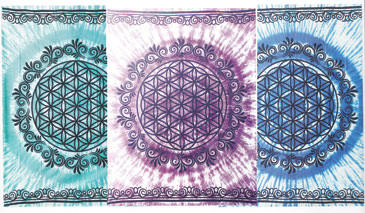 58" x 82" Flower of Life tapestry (mixed colors)